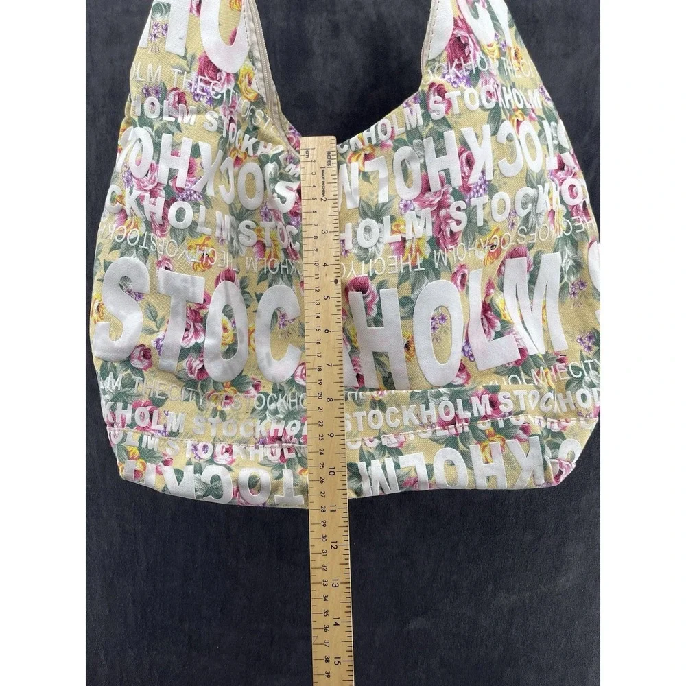 Robin Ruth Stockholm Sweden Floral Canvas Hobo Shoulder Bag Souvenir Travel